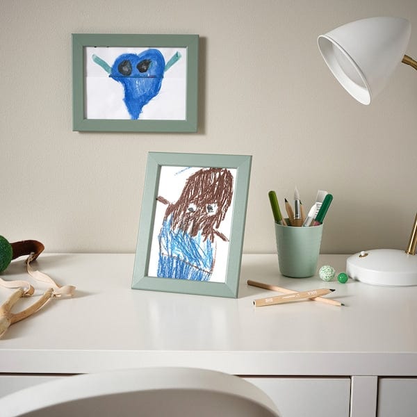 Ikea FISKBO - Frame, light grey-green, 13x18 cm