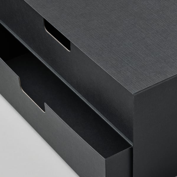 FJÄDERHARV mini chest with 2 drawers, anthracite, 32x25 cm