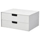 FJÄDERHARV mini chest with 2 drawers, white, 32x25 cm