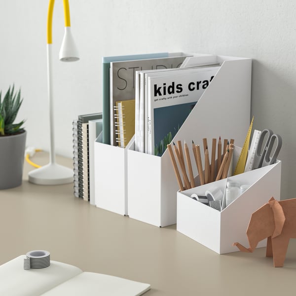 FJÄDERHARV desk organiser, white, 16x16 cm