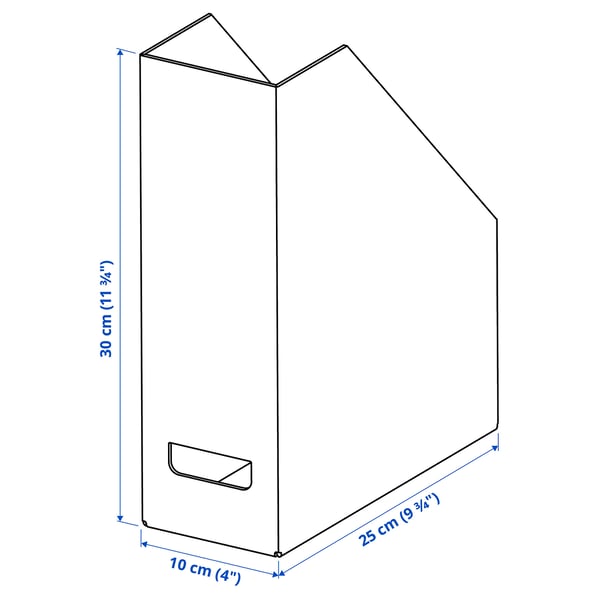 FJÄDERHARV magazine file, white, 10x31x25 cm