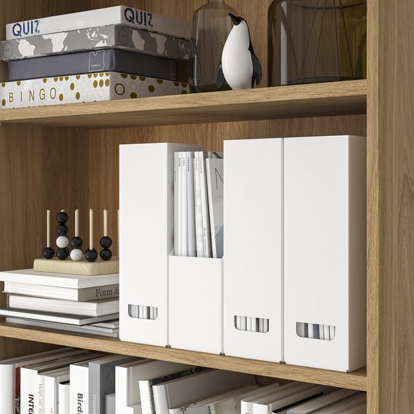 FJÄDERHARV magazine file, white, 10x31x25 cm