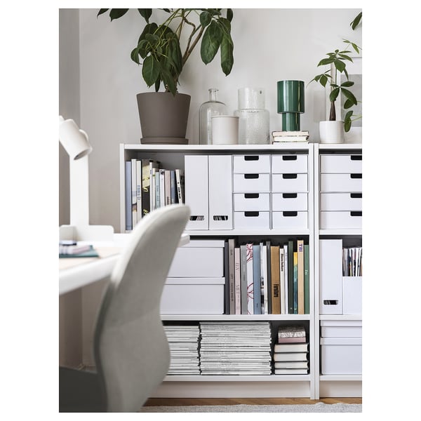 FJÄDERHARV magazine file, white, 10x31x25 cm