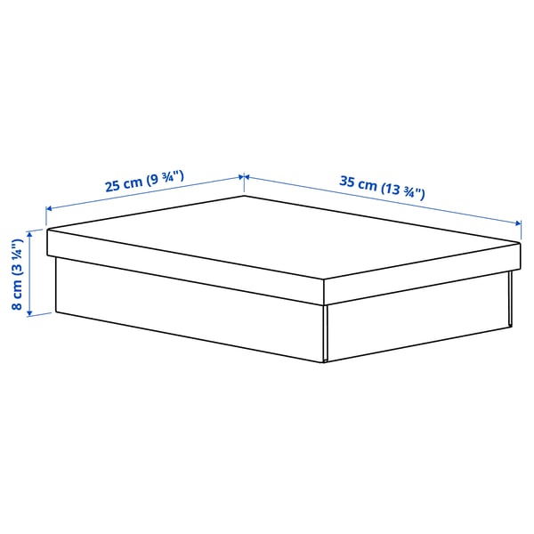 FJÄDERHARV storage box with lid, anthracite, 25x35x8 cm