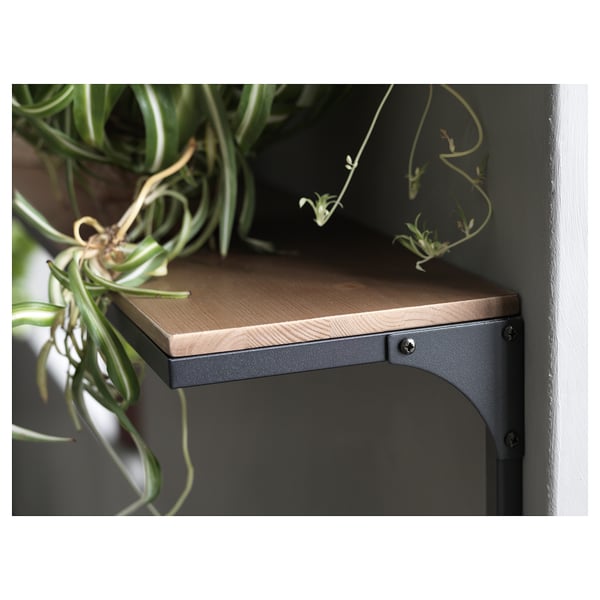 FJÄLLBO wall shelf, black, 101x20 cm