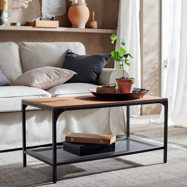 FJÄLLBO coffee table, black, 90x46 cm