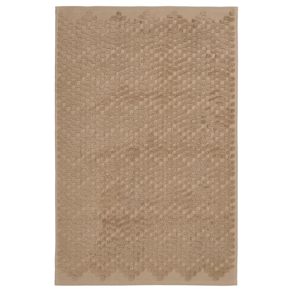 FJÄLLKATTFOT bath mat, beige, 50x80 cm