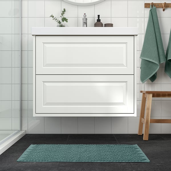FJÄLLKATTFOT bath mat, turquoise, 50x80 cm