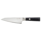 FJÄLLRÖDING utility knife, damascus steel/black, 14 cm