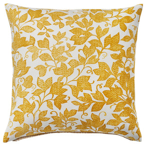 FJUNKLOCKA cushion cover, yellow/white, 50x50 cm