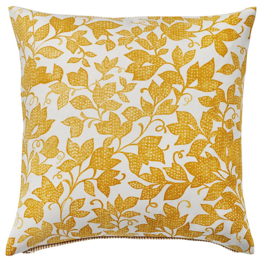 FJUNKLOCKA cushion cover, yellow/white, 50x50 cm