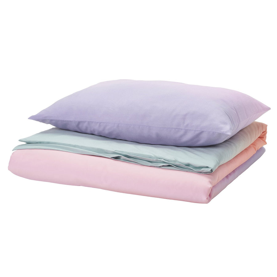 FLÄDERBUSKE duvet cover and pillowcase, multicolour, 200x150 cm