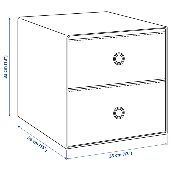 FLARRA mini chest with 2 drawers, dark grey, 33x38 cm