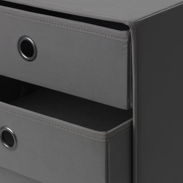 FLARRA mini chest with 3 drawers, dark grey, 33x38 cm