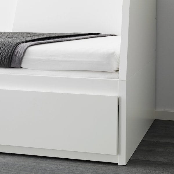 Ikea FLEKKE - Sofa bed/2 drawers/2 mattresses, white/Åfjäll semi-rigid, , 80x200 cm
