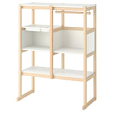 FLISAT open storage combination, light white stained pine white/white, 88x38x117 cm