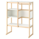 FLISAT open storage, light white stained pine/white, 88x38x117 cm