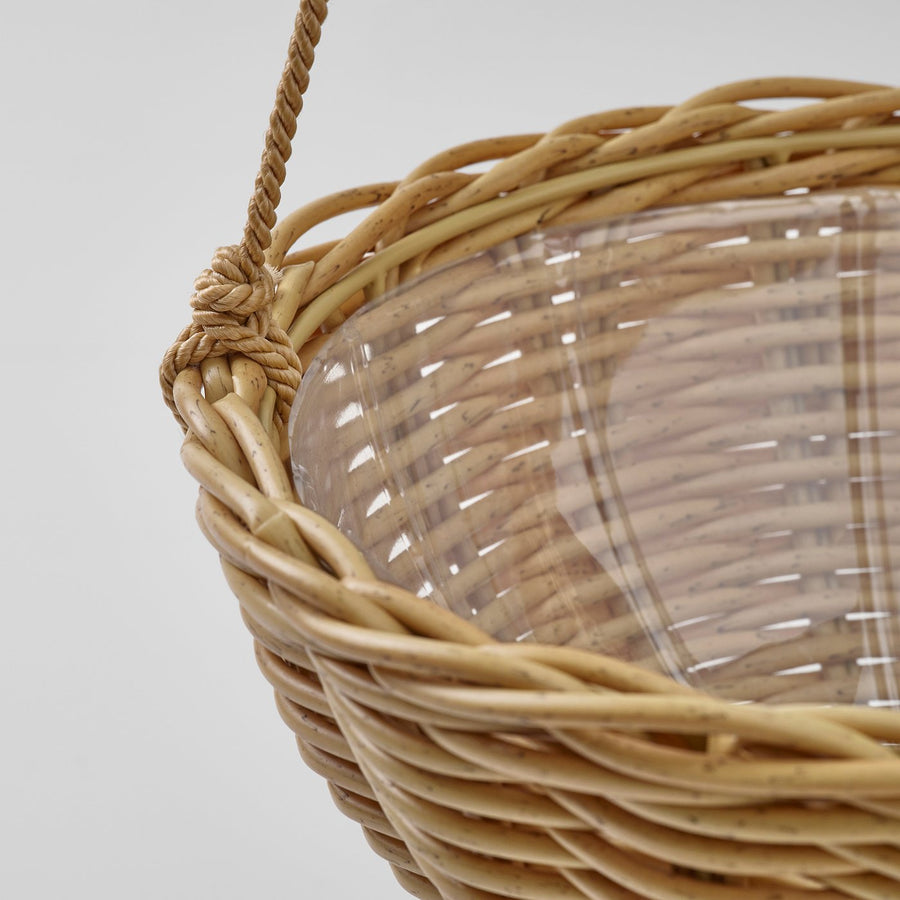 FLODBJÖRK hanging planter, in/outdoor light grey-brown, 27 cm