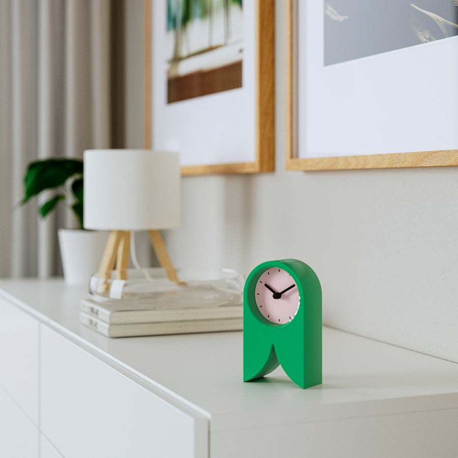 FLODKRÄFTA clock, green/pink, 83 mmx145 mmx44 mm cm