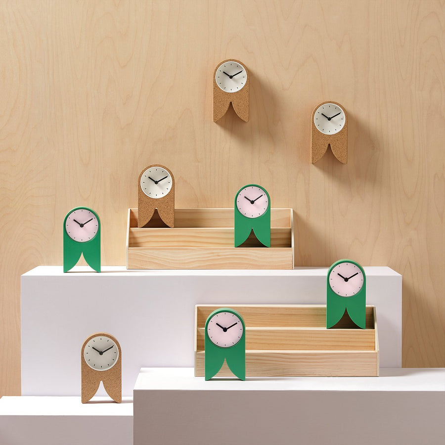 FLODKRÄFTA clock, green/pink, 83 mmx145 mmx44 mm cm