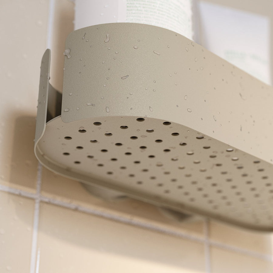 FLORSJÖN shower shelf, beige, 25x5 cm