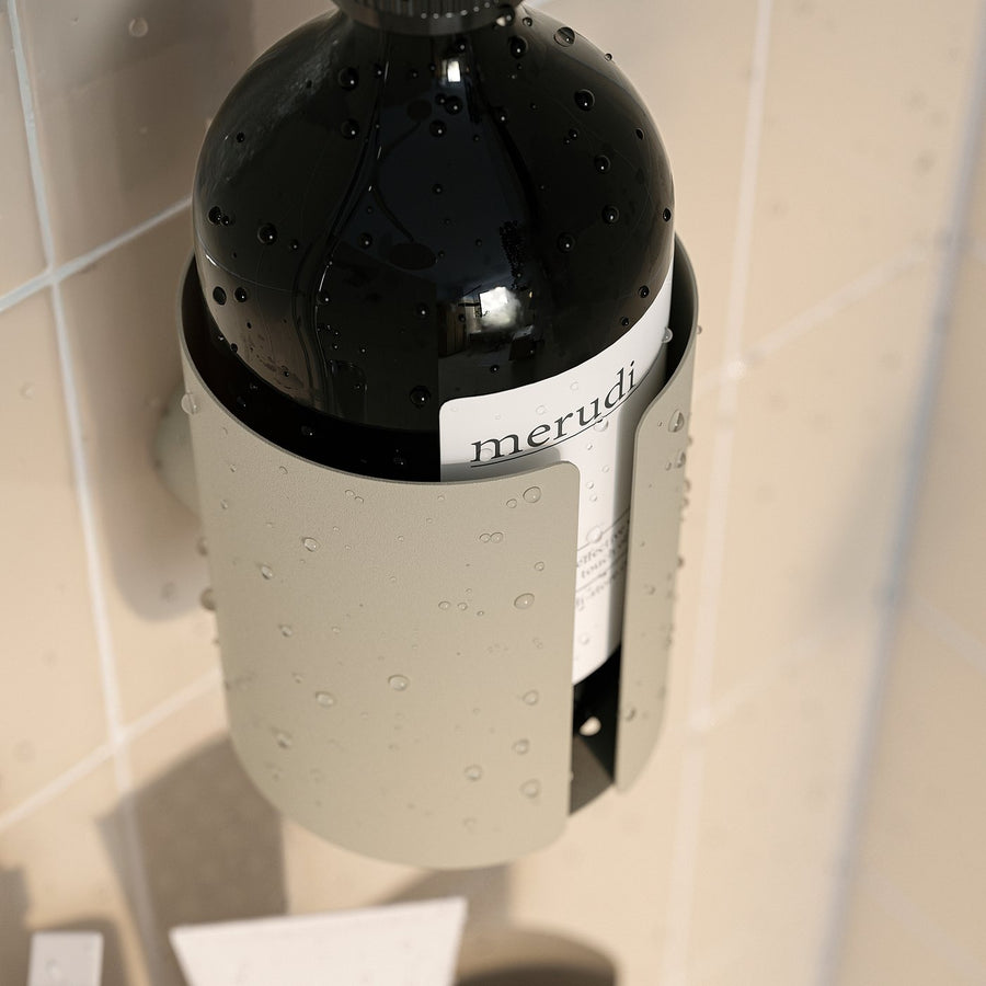 FLORSJÖN soap dispenser holder, beige, 9x11x11 cm