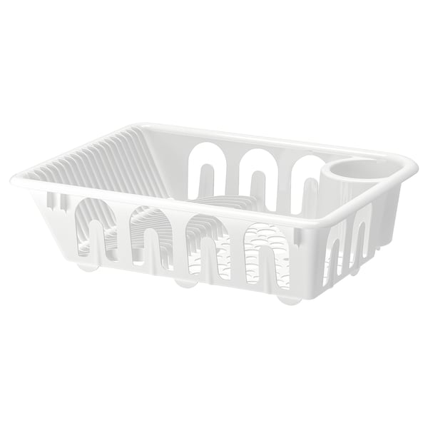 FLUNDRA dish drainer, white, 46x36 cm