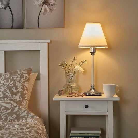 Ikea FLYGHÖJD - Table lamp, nickel-plated/white,54 cm