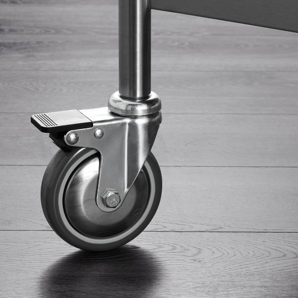 FLYTTA kitchen trolley, stainless steel, 98x57 cm