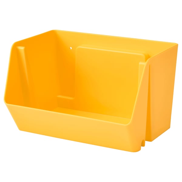 FODERTRÅG organiser for desk/wall, bright yellow, 25x18x15 cm