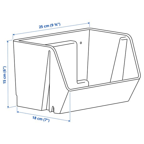 FODERTRÅG organiser for desk/wall, bright yellow, 25x18x15 cm