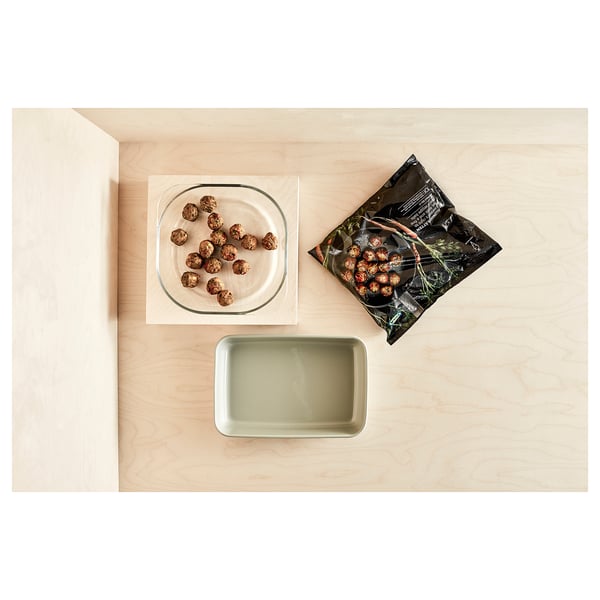 FÖLJSAM oven dish, clear glass, 24.5x24.5 cm