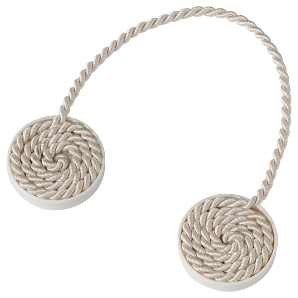 FÖNSTERBOMAL magnetic curtain tie-back, beige