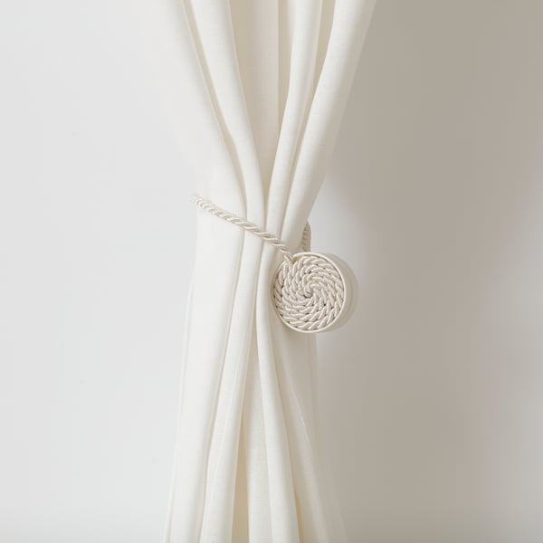 FÖNSTERBOMAL magnetic curtain tie-back, beige