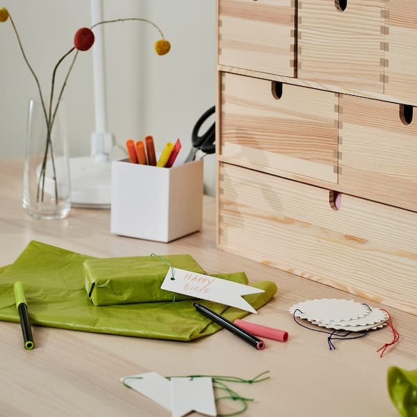 Ikea FÖNSTERFIKUS - Label with string, set of 9, white