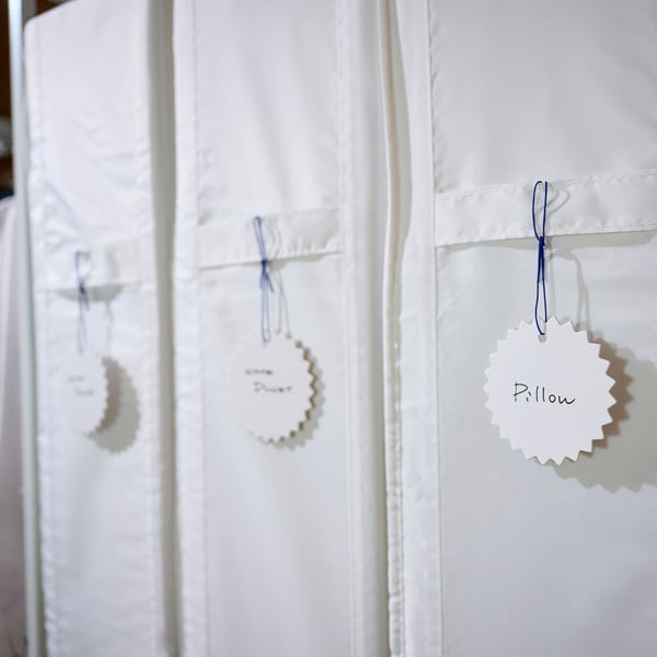 FÖNSTERFIKUS label with string, set of 9, white