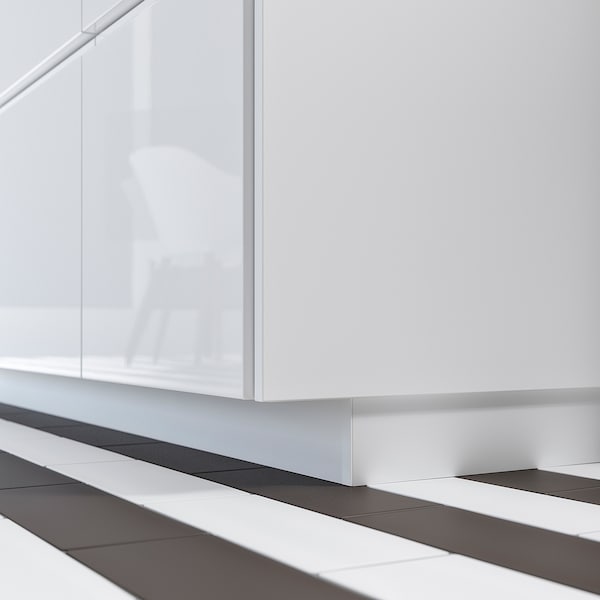 FÖRBÄTTRA plinth, high-gloss white, 220x8 cm