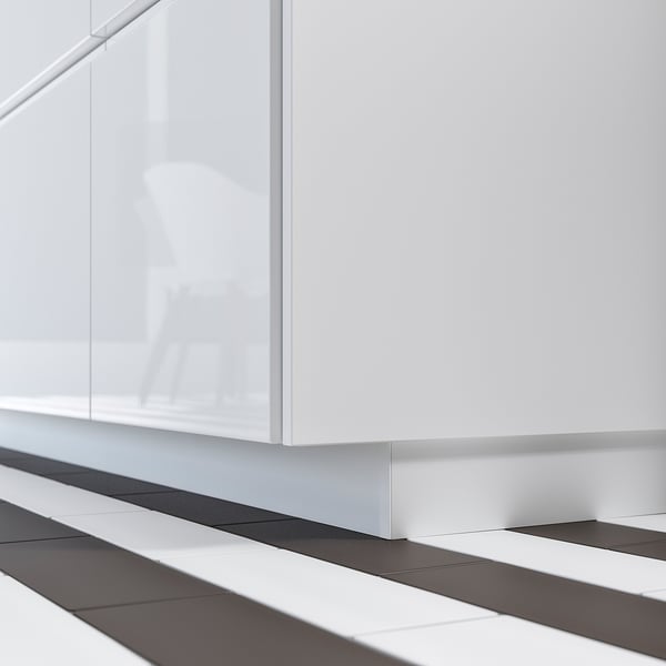 FÖRBÄTTRA plinth, high-gloss white, 220x8 cm