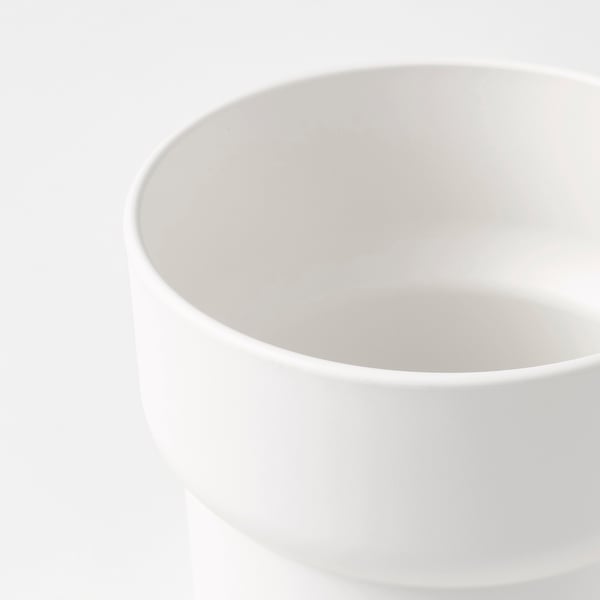 FÖRENLIG plant pot, in/outdoor white, 12 cm