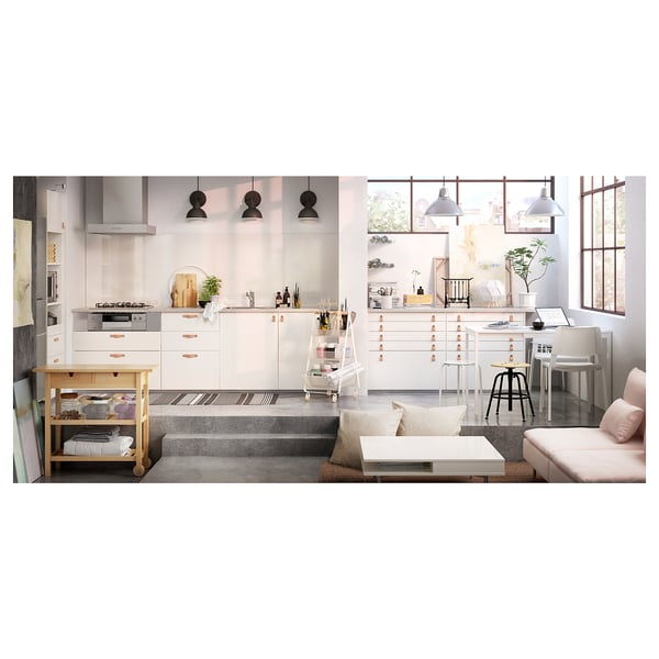 FÖRHÖJA kitchen trolley, birch, 100x43 cm