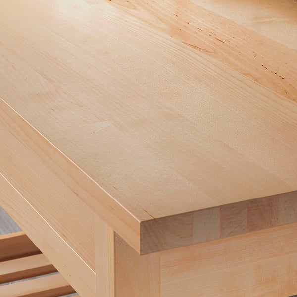 FÖRHÖJA kitchen trolley, birch, 100x43 cm