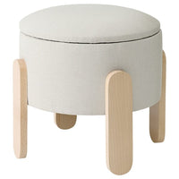 FÖRLUNDA pouffe, with storage/Vissle beige, 44 cm