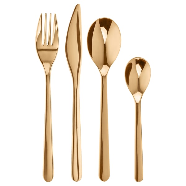 FÖRNUFT 24-piece cutlery set, rose-gold colour