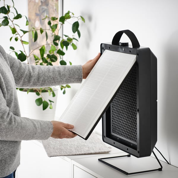 FÖRNUFTIG air purifier, black, 31x45 cm