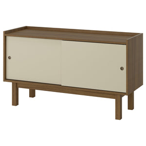 FÖRSÄLJARE sideboard, dark beige wood/light beige, 140x46x78 cm