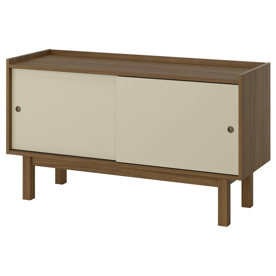 FÖRSÄLJARE sideboard, dark beige wood/light beige, 140x46x78 cm