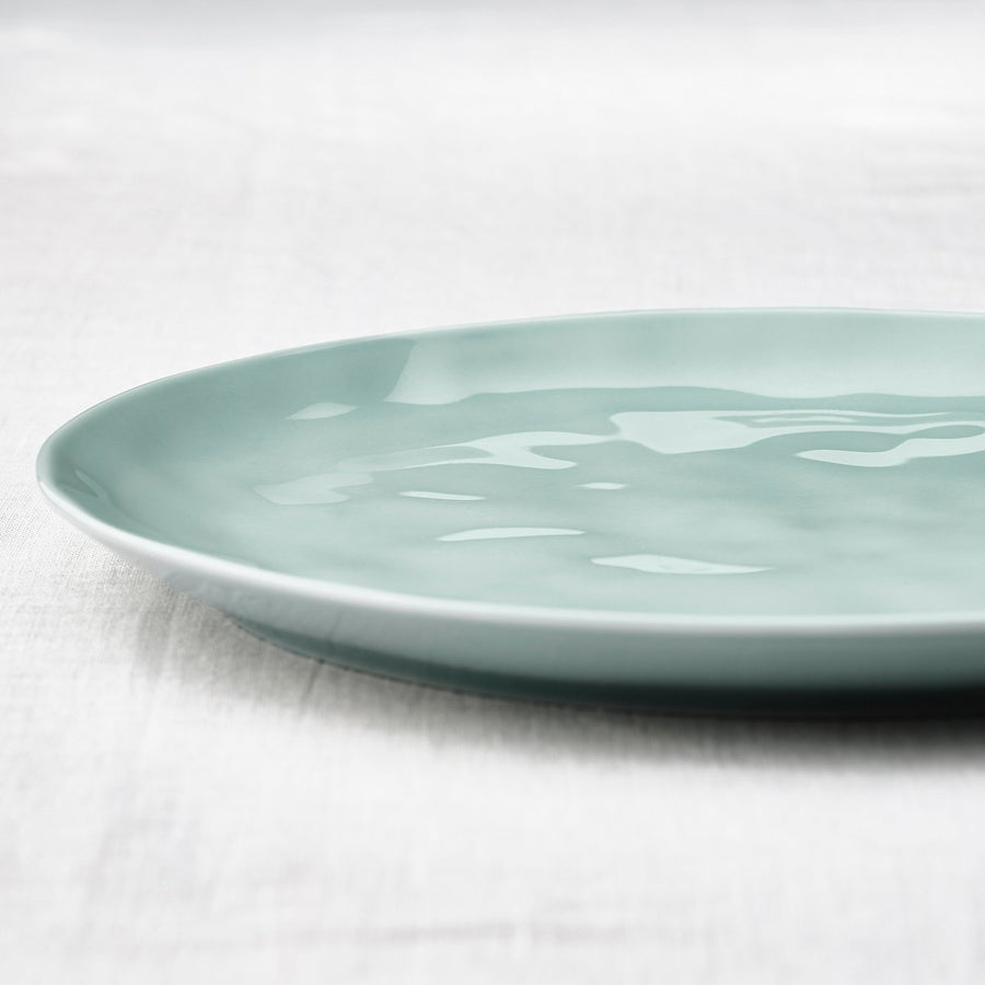 FORELLTETRA plate, turquoise/grey, 29x25 cm
