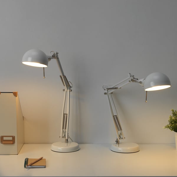FORSÅ work lamp, white, 12 cm