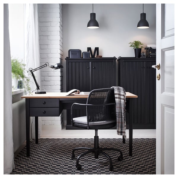 FORSÅ work lamp, black, 12 cm