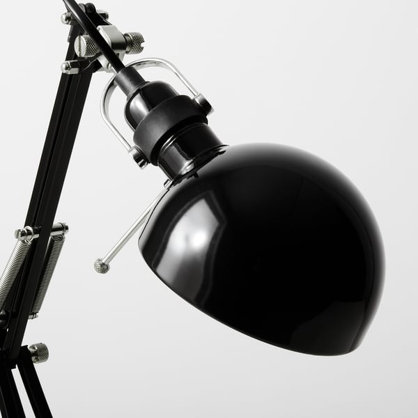 FORSÅ work lamp, black, 12 cm
